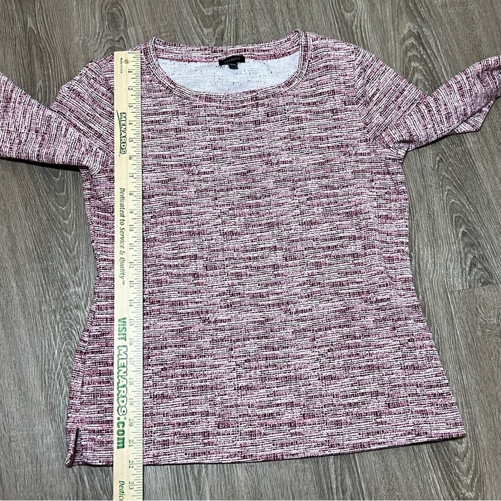 Talbots Space Dye Top Long Sleeve Red Pink Crew Neck Womens Sz S Office Preppy‌‌ - Picture 4 of 7